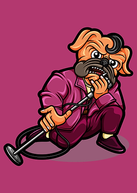 Cute pug dog singing 1