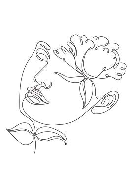 Abstract floral woman head