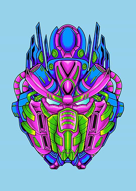 Cool of robot hero head