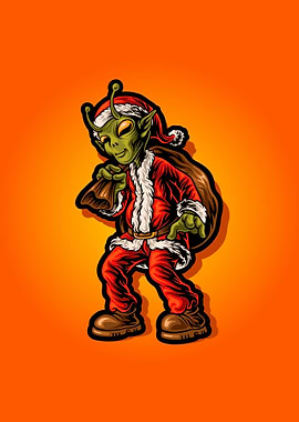 Aliens wearing Santa