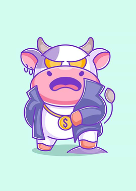 Cute cow wearing a jacket