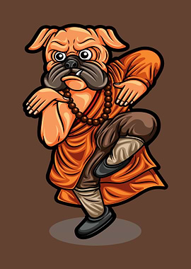 pug dog shaolin fight