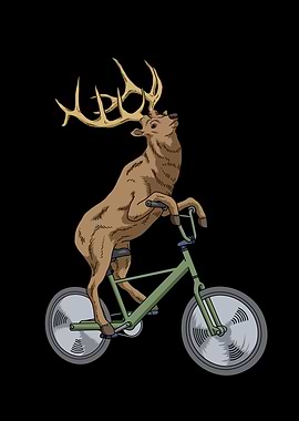 Bicycle Elk Gift Kids Deer