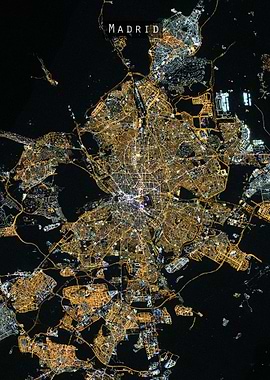Madrid at night from Space