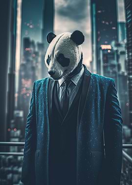Panda bear in a suit