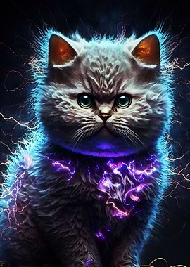 Cat electric sparks dark