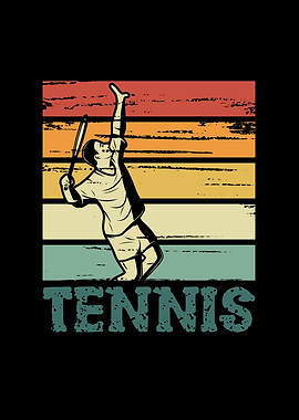 Tennis man in retro color