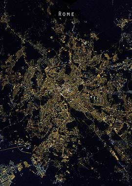 Rome at night from space