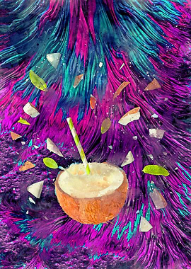 Coconut Watercolor Art