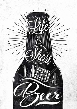 Beer bottle poster