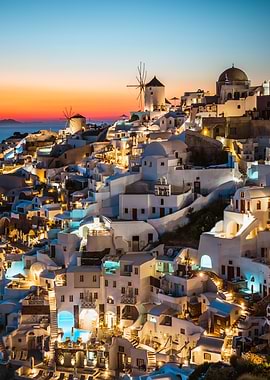 Sunset in Oia Santorini