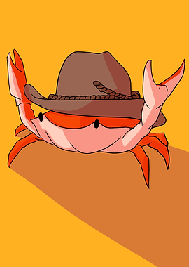 crab with hat