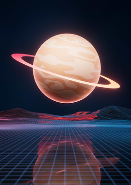Retrowave Saturn