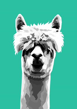 Alpaca Retro art