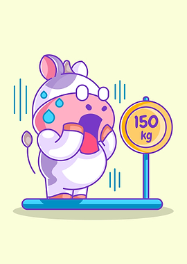 cute cow was surprised