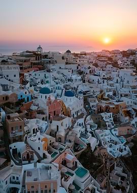 Sunrise over Oia Santorini