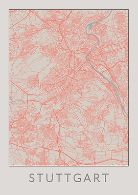 Stuttgart Vintage Map