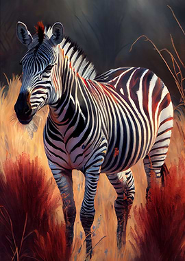 Savanna Zebra Oil Paint