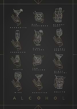Cocktails art deco dark