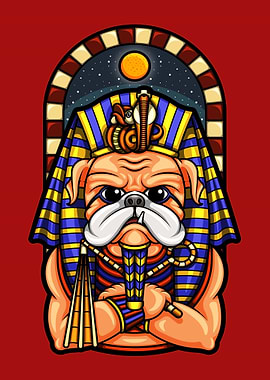 Egyptian pharaoh cute pug