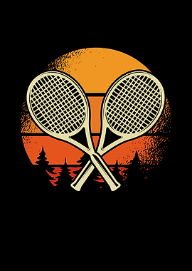 Tennis racket retro vintag