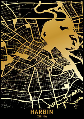 Harbin China City Map