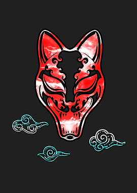 Japan Asian Oni Mask Cat