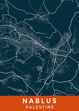 Nablus Palestine Map Art