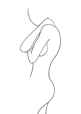 Woman body line drawings