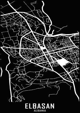 Elbasan Albania City Map