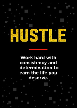 hustle motivation text art