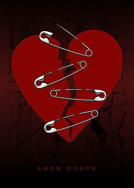 Broken heart safety pins