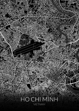 Ho Chi Minh Map Black