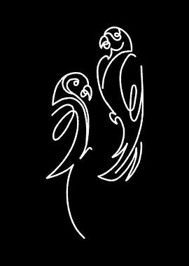 bird line black white