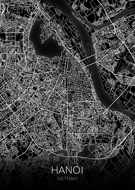 Hanoi Map Black
