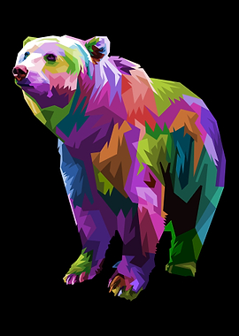 Colorful bear head
