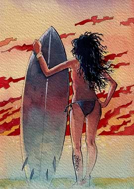 sunset surfer gir