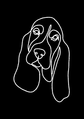 dog line black white