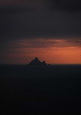 Ocean rocks in sunset
