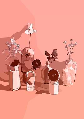 Floral Still Life Peach