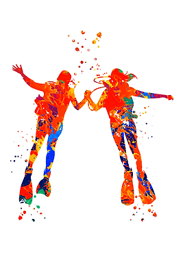 Scuba Divers Couple Love