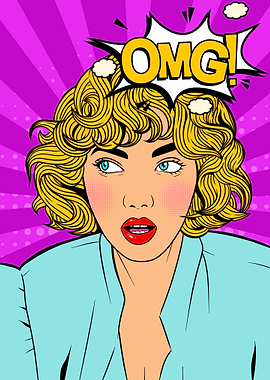 Shocked lady pop art