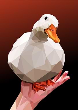 smiling duck on palm meme