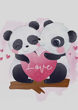 Pandas with heart