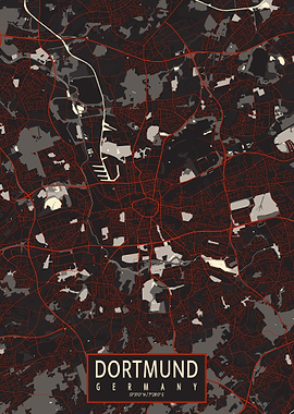 Dortmund City Map Vector