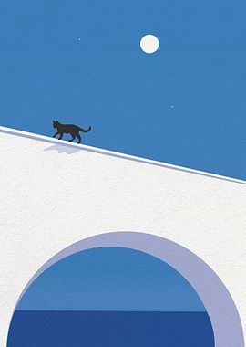 Cat Crossing a Bridge