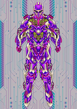 Futuristic mecha robot