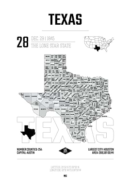 Texas USA state map