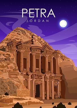 Petra Jordan Travel Poster