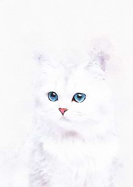 Vintage Cat Watercolor
